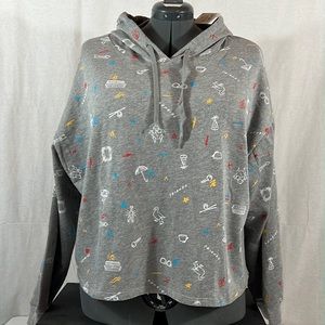 NEW Friends TV Show Junior Women’s Sz 2X Short waisted Gray Hooded Sweatshirt